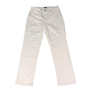 🤍EUC Eileen Fisher Straight Leg Jeans White Denim High Waist 12 Petite Cottage